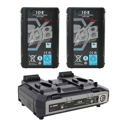IDX 2x DUO-C98P + VL-2000S Battery Bundle