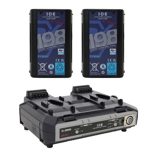 IDX 2x DUO-C198P + VL-2000S Battery Bundle
