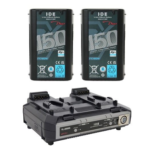 IDX 2x DUO-C150P + VL-2000S Battery Bundle