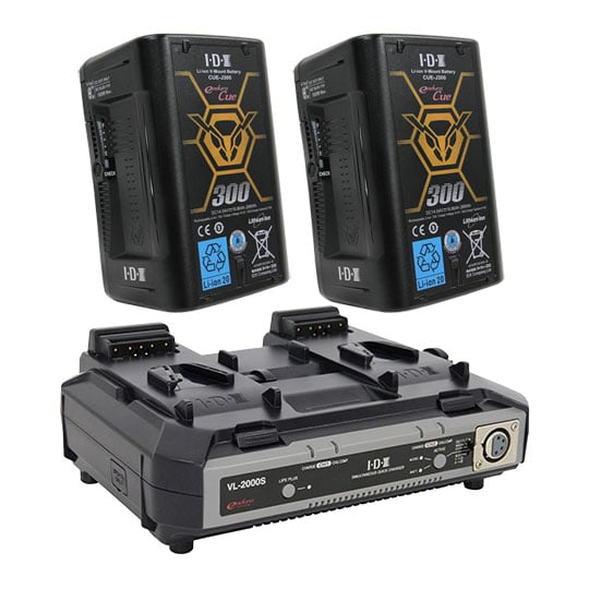 IDX 2x CUE-J300 + VL-2000S Battery Bundle