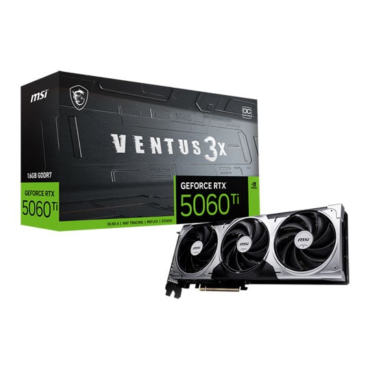 MSI NVIDIA GeForce RTX 5060 Ti 16GB VENTUS 3X OC Blackwell Graphics Card