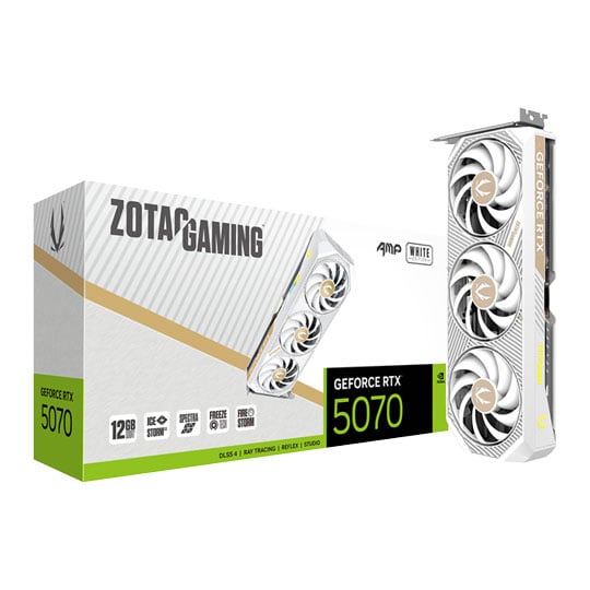 ZOTAC NVIDIA GeForce RTX 5070 AMP White 12GB Blackwell Graphics Card