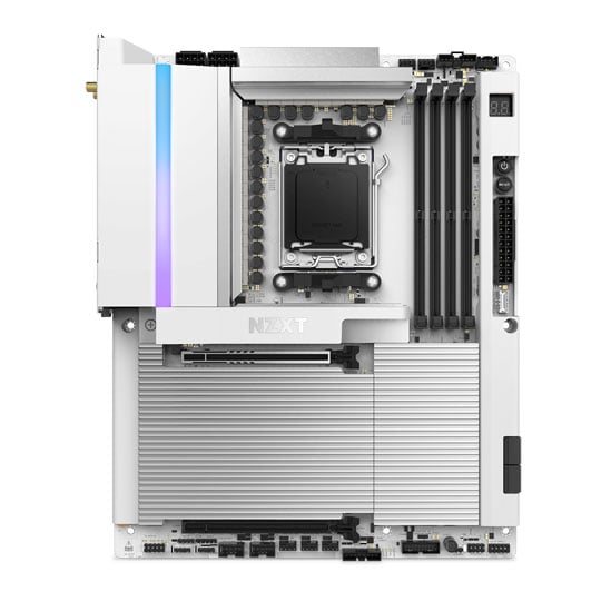 NZXT N9 AMD X870E Gaming Wi-Fi 7 PCIe 5.0 DDR5 White ATX Motherboard