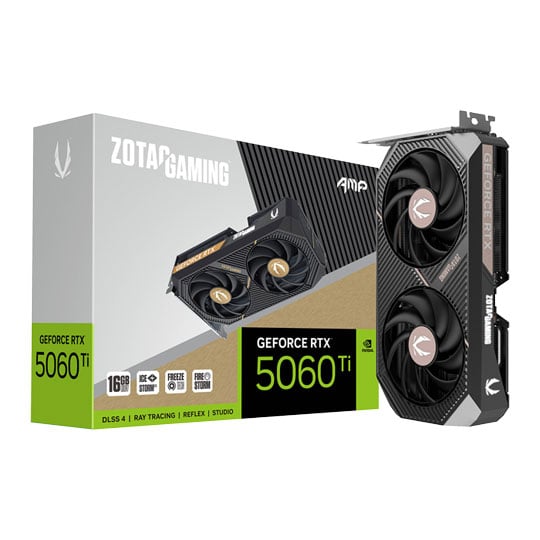 ZOTAC NVIDIA GeForce RTX 5060 Ti  AMP 16GB Blackwell Graphics Card