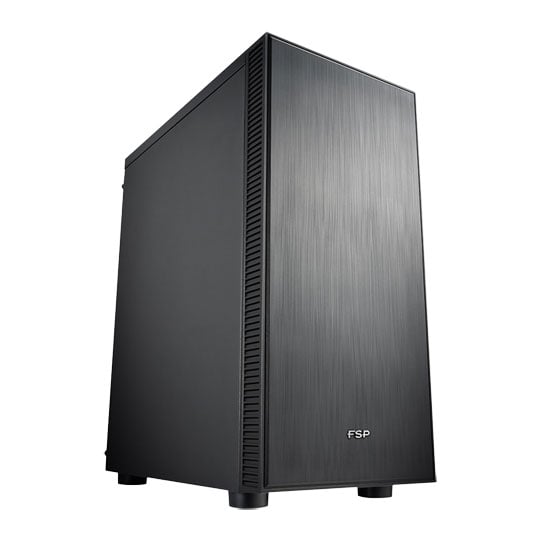 FSP CMT223S Silent ATX Mid Tower PC Gaming Case with 4x 120mm Fans Black