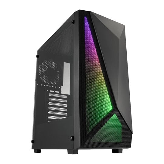 FSP CMT195A ARGB Tempered Glass Mid Tower Case with 4x 120mm Fans Black