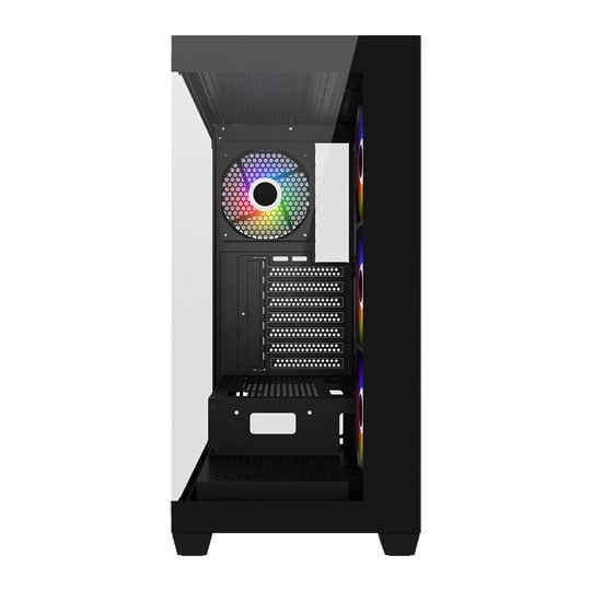 FSP M340 Tempered Glass Mid Tower PC Gaming Case with 4x 120mm ARGB Fans Black : image 3