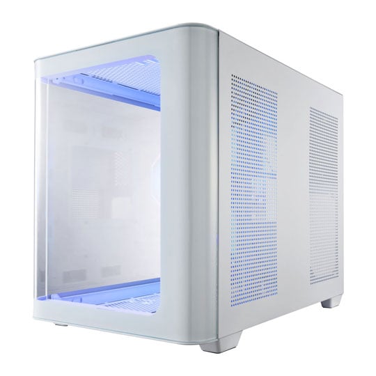 FSP S380 ARGB Dual Chamber MicroATX Tempered Glass PC Gaming Case with 3x 120mm ARGB Fans White : image 3