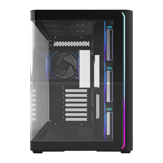 FSP M580PLUS Case Black ARGB Dual Chamber Mid Tower Tempered Glass PC Gaming Case with 4x 120mm ARGB