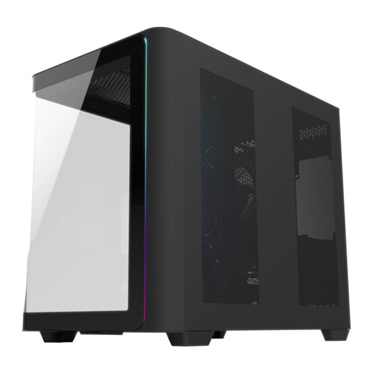 FSP M580PLUS Case Black Dual Chamber Mid Tower TG Gaming Case inc 4x 120mm ARGB Fan's ATX/BTF : image 3