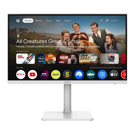 MSI Modern 27" MD272UPSW White 4K Adaptive Sync Google TV Smart Monitor
