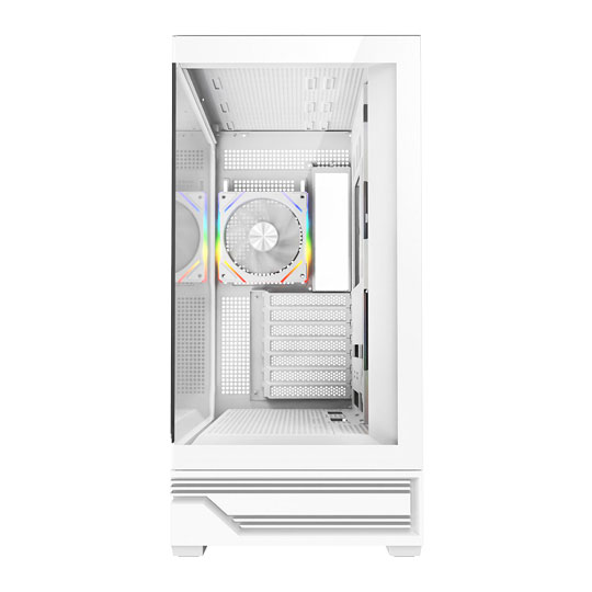 CiT Destiny White Mid Tower Tempered Glass PC Gaming Case with ARGB Fans : image 3