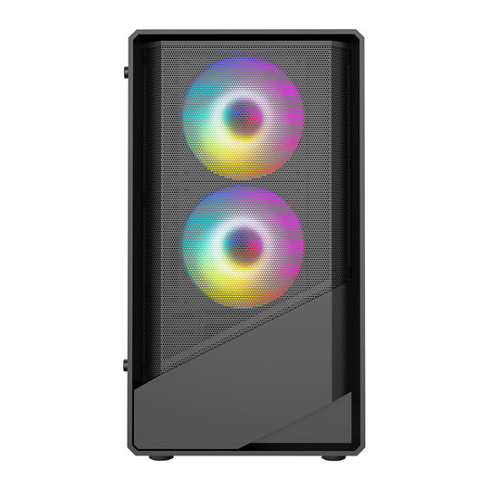 CiT Level 5 Black Micro-ATX Mesh PC Gaming Case with ARGB Fans : image 3