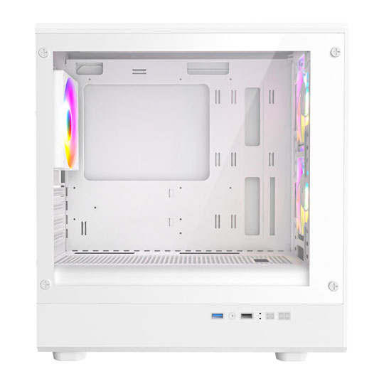 CiT Level 5 White Micro-ATX Mesh PC Gaming Case with ARGB Fans : image 2