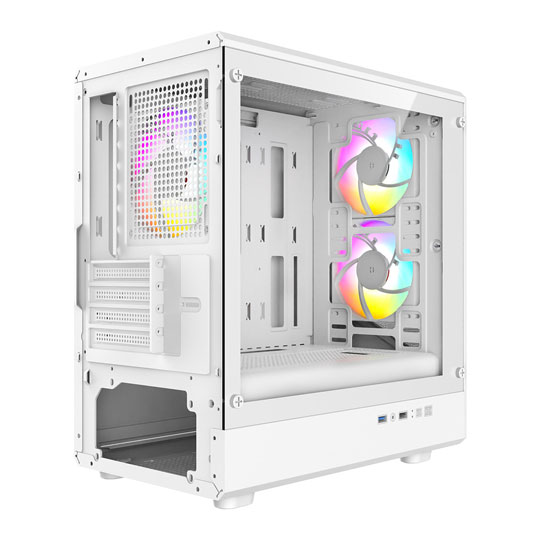 CiT Level 5 White Micro-ATX Mesh PC Gaming Case with ARGB Fans : image 4