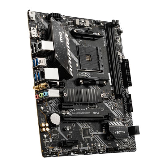 MSI MAG AMD Ryzen A520M VECTOR WiFi AM4 MicroATX Motherboard : image 3