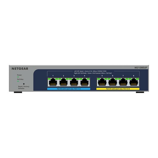 NETGEAR MS108EUP Easy Smart Managed Multi-Gigabit Switch