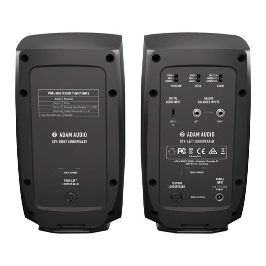 (Open Box) ADAM Audio D3V Desktop Monitor System - Black : image 3