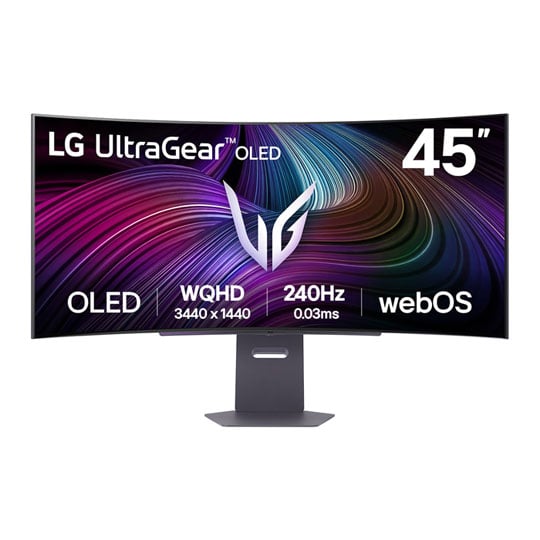 LG UltraGear 44.5" 45GX90SA-B WQHD 240Hz Curved FreeSync Premium OLED Gaming Monitor