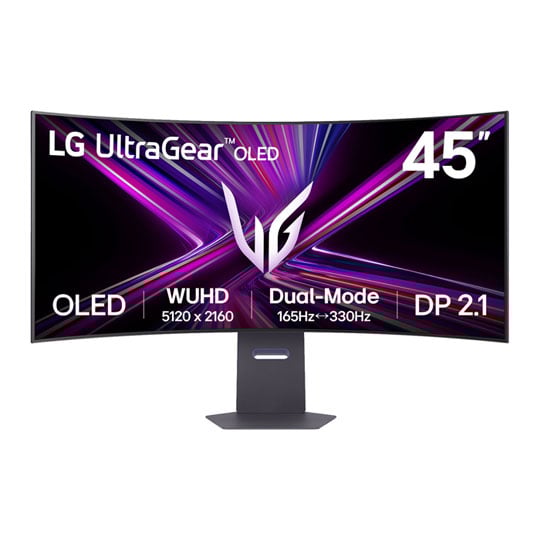 LG UltraGear 44.5" 45GX950A-B 5K2K 165Hz Curved FreeSync Premium Pro OLED Dual Mode Gaming Monitor