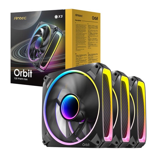 Antec Orbit 120 ARGB 120mm PWM Black Fans 3 Pack