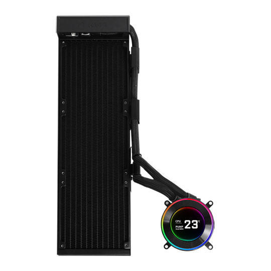 Lian Li Hydroshift II LCD-C 360N Black All-in-One Fanless CPU Cooler with LCD
