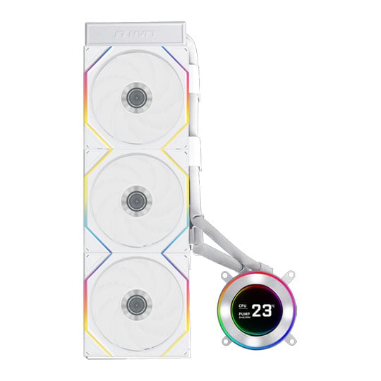 Lian Li Hydroshift II LCD-C 360TL White All-in-One CPU Cooler with LCD and UNI FAN TL