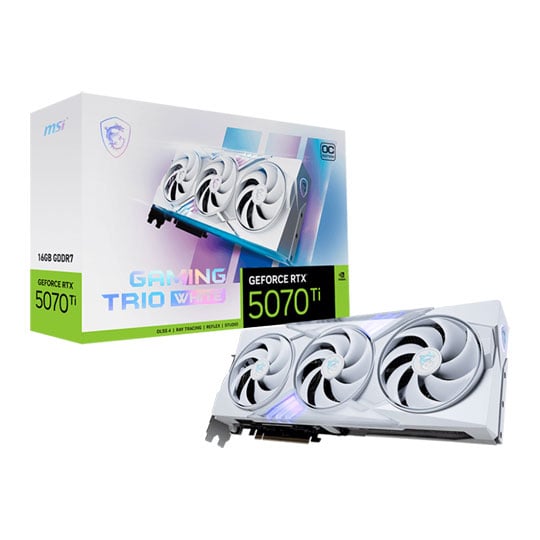 MSI NVIDIA GeForce RTX 5070 Ti 16GB GAMING TRIO OC WHITE Blackwell Graphics Card