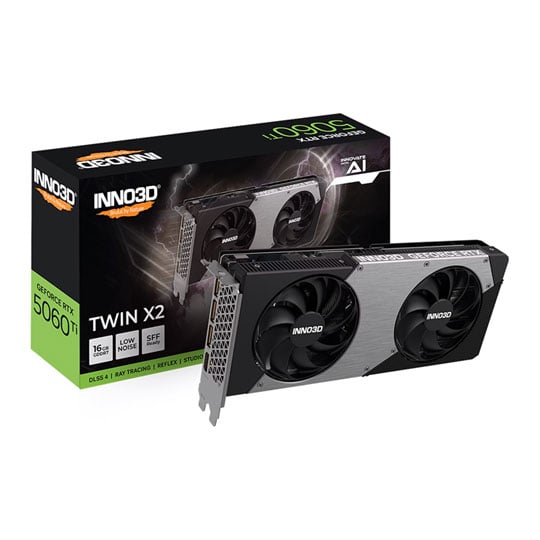 INNO3D NVIDIA GeForce RTX 5060 Ti Twin X2 16GB GDDR7 Blackwell Graphics Card