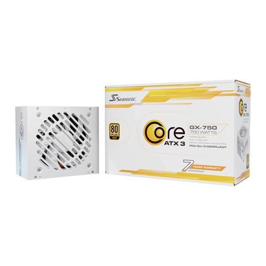 Seasonic Core GX White ATX 3.1 750W Fully Modular 80+ Gold PCIE 5.1 Power Supply/PSU