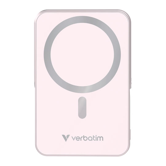 Verbatim Charge 'n' Go Wireless / USB-C 10000mAh Power Bank with Stand, Pink