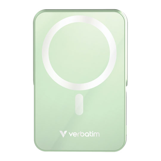Verbatim Charge 'n' Go Wireless / USB-C 10000mAh Power Bank with Stand, Green