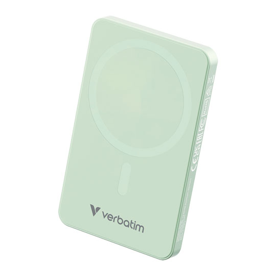 Verbatim Charge 'n' Go Wireless / USB-C 5000mAh Power Bank, Green