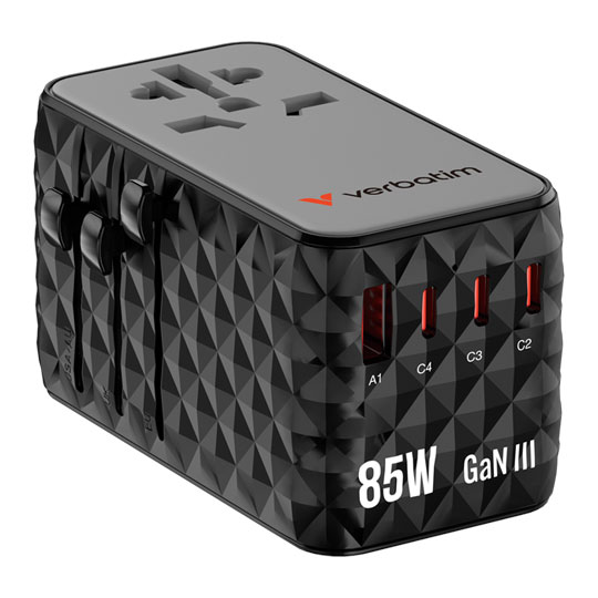 Verbatim Charge n Travel USB-C / USB-A GaN III Universal Travel Adapter