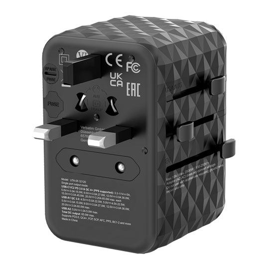 Verbatim UTA-05 USB-C / USB-A GaN III Universal Travel Adapter : image 3