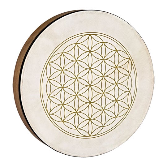 Meinl Sonic Energy Frame Drum 16 inch Diameter: Flower of Life Design, Hand Select Goat Skin Head