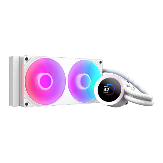 NZXT 240mm Kraken Plus ARGB Intel/AMD CPU Liquid Cooler with 1.54" LCD White