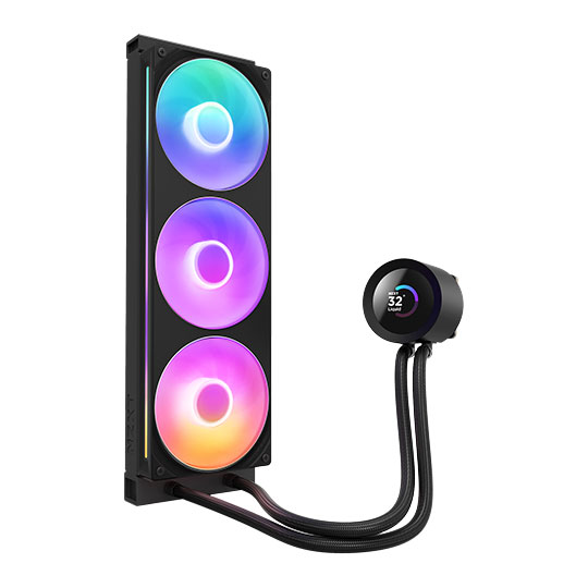 NZXT 360mm Kraken Plus Intel/AMD CPU Liquid Cooler with 1.54" LCD Black : image 4