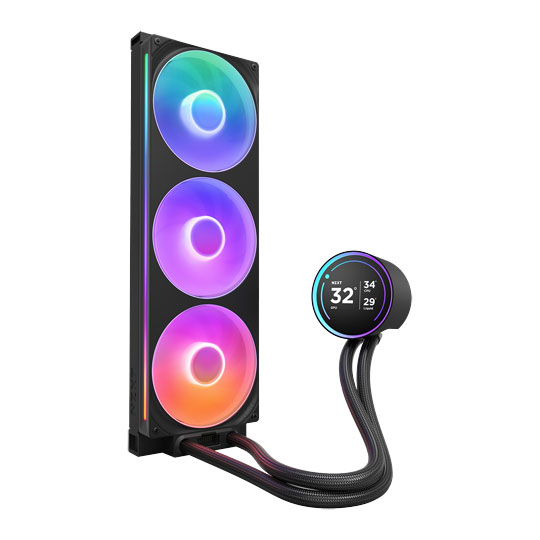 NZXT 420mm Kraken Elite V2 Black ARGB Intel / AMD CPU Liquid Cooler with 2.72" IPS