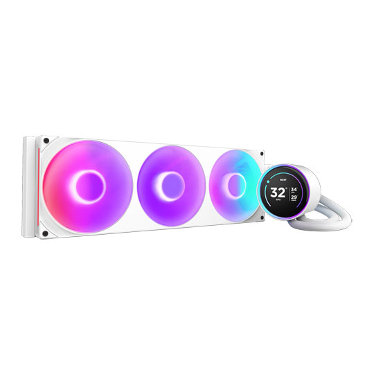 NZXT 420mm Kraken Elite V2 White ARGB Intel / AMD CPU Liquid Cooler with 2.72" IPS