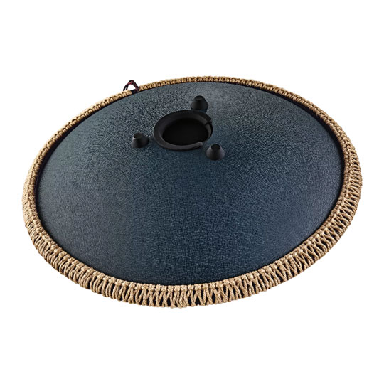 Meinl Sonic Energy Octave Steel Tongue Drum, Navy Blue, Engraved Floral Design, D Amara