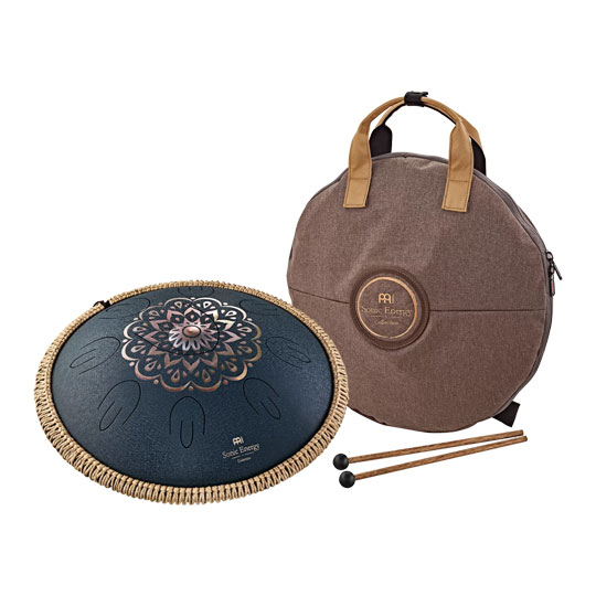 Meinl Sonic Energy Octave Steel Tongue Drum, Navy Blue, Engraved Floral Design, D Amara : image 3