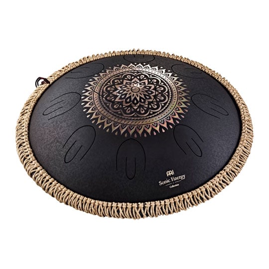 Meinl Sonic Energy Octave Steel Tongue Drum, Black, Engraved Floral Design, D Kurd