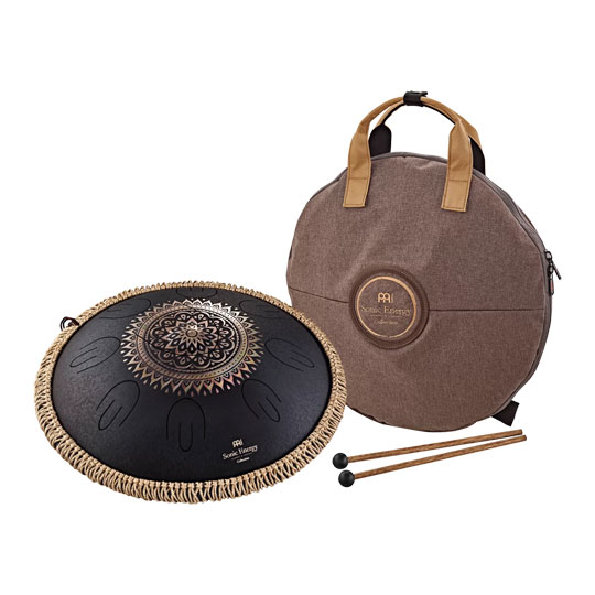 Meinl Sonic Energy Octave Steel Tongue Drum, Black, Engraved Floral Design, D Kurd : image 3