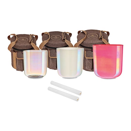 Meinl Sonic Energy 3-Piece Essence Crystal Singing Bowl Set, E4 / B3 / G3, 440 Hz