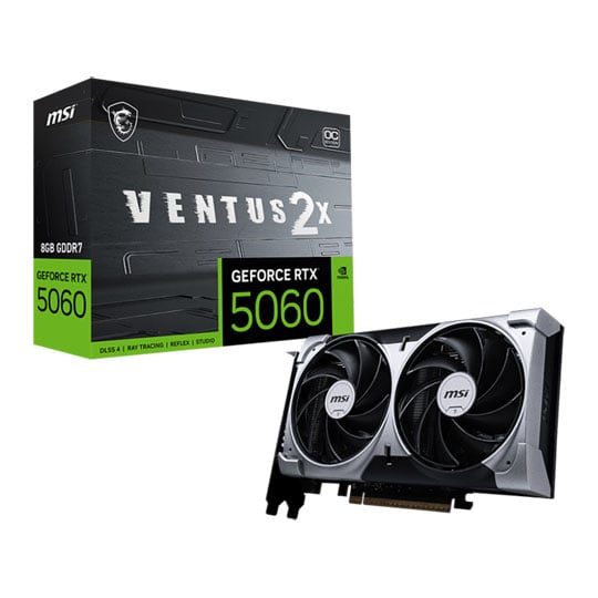 MSI NVIDIA GeForce RTX 5060 8GB VENTUS 2X OC Blackwell Graphics Card
