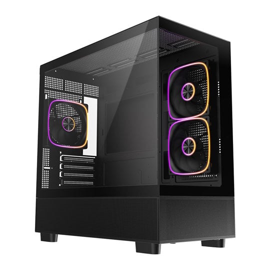 CiT Solar Black Micro-ATX Tempered Glass PC Gaming Case