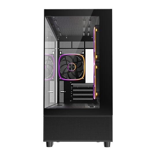 CiT Solar Black Micro-ATX Tempered Glass PC Gaming Case : image 3