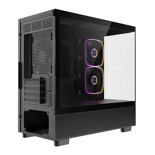 CiT Solar Black Micro-ATX Tempered Glass PC Gaming Case : image 4