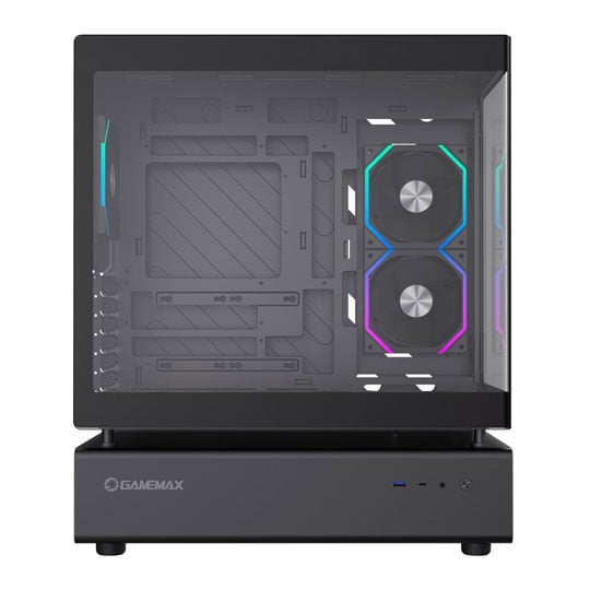 GameMax N80 Black Mid Tower Tempered Glass PC Gaming Case with 6x ARGB Fans